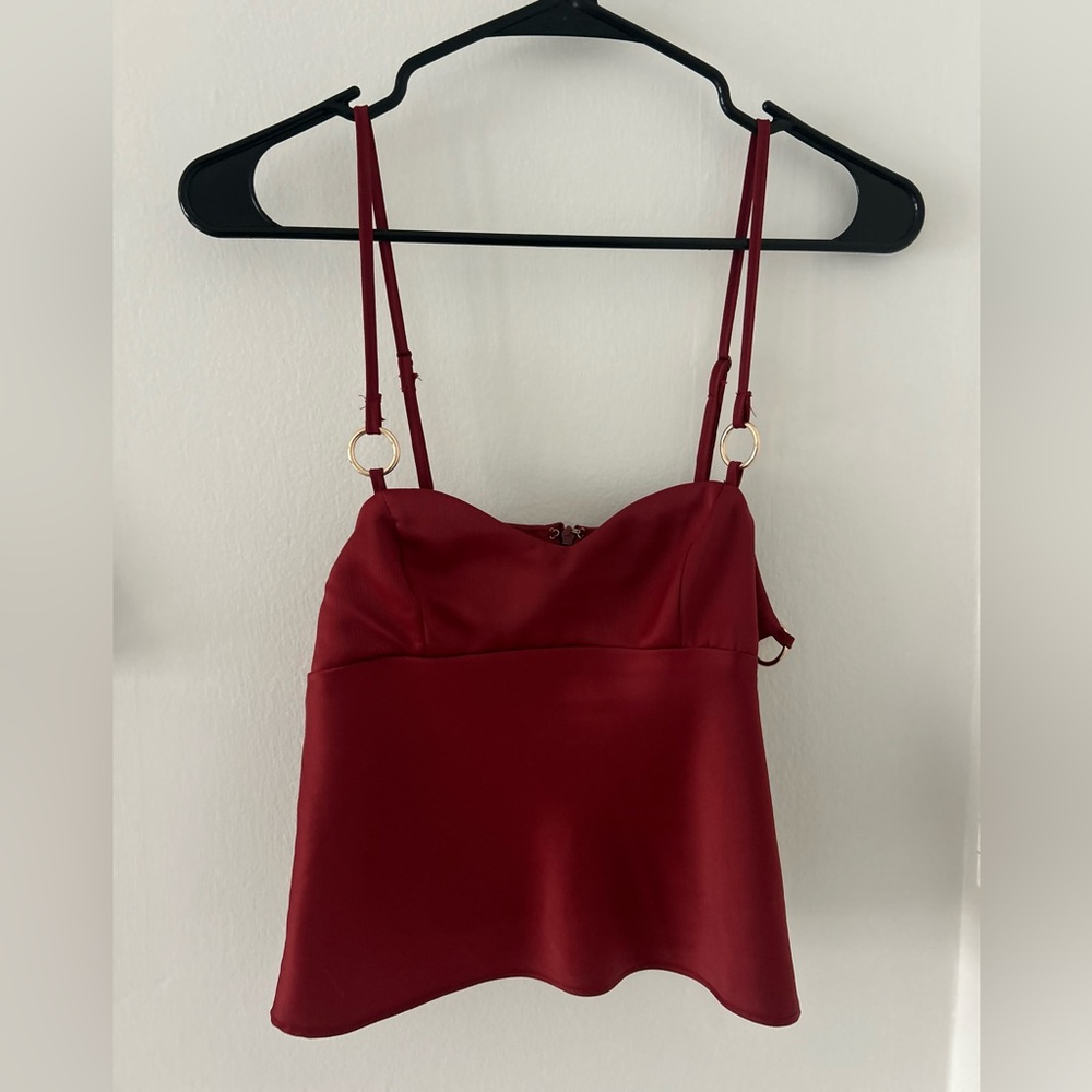Urban Outfitters Red Tank Top with Gold Rings